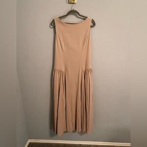 Abercrombie & Fitch LT Taupe Sleeveless Midi Dress